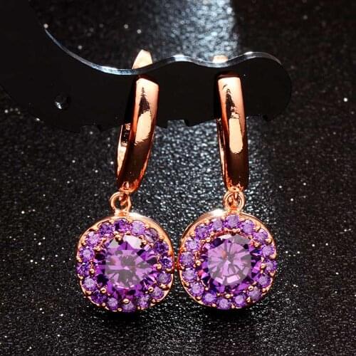 MISANANRYNE Dangle Earrings Gold-Color Austrian Crystal CZ Zircon Bijoux Earrings For Women Friends brincos boucles d'oreilles