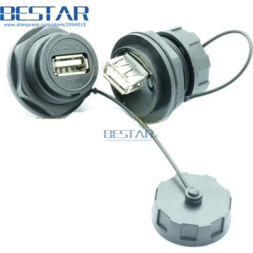 USB 2.0 Panel Mount IP67 Waterproof USB2.0 Connector Cable 1m 3ft USB Socket Male to Female Extension cord cables Water Proof