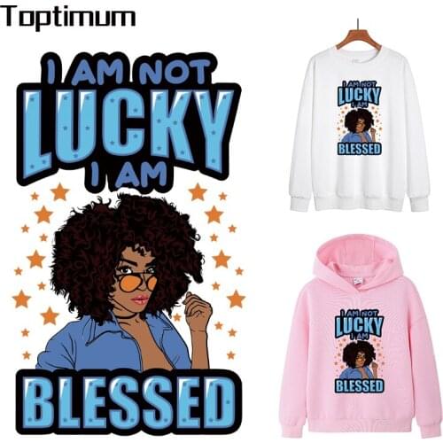 I am Blessed Girl Patches Strips Sticker On Clothes Diy Washable T-shirt Iron On Patches For Clothing Heat Transfers Applique