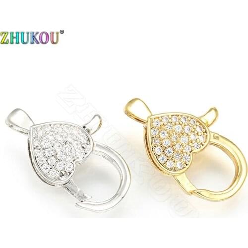 ZHUKOU 12x20mm Crystal Lobster Buckle Hooks for Necklace and Earrings Handmade Jewelry Making Accessories model:VL73