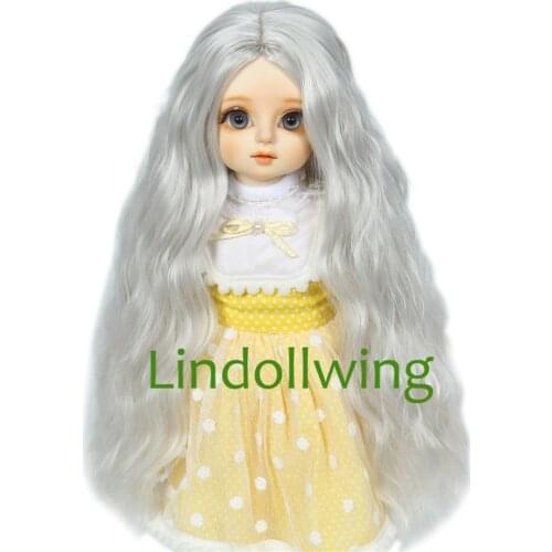 1/3 BJD Wig Blyth Pullip Dal DD SD LUT Dollfie Doll Wig 8-9 9-10 inch Long Sliver Hair