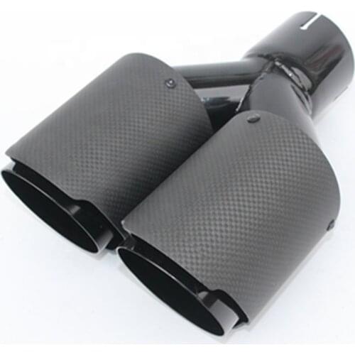 1PCS Universal DUAL Exhaust Tip For Akrapovic style carbon fiber exhaust pipe tail quad exhaust muffler tip