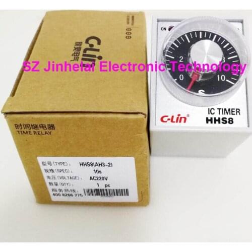 100%New and original C-Lin Time relay HHS8 (AH3-2) AC220V IC TIMER 5S 10S 30S 60S