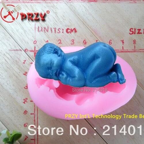 100% Food Grade Raw Material Sleeping Baby Soap Mold * Cute DIY Silicone Rubber Cake Mold No.:si079 001 Soft New Shape 7*5*2.5cm