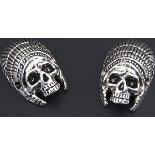 20pcs Silver Color 18.5x12.5mm Indians Skull Charms Skeleton Bone Head Pendant For Jewelry DIY Handmade Findings Accessories
