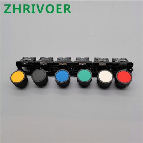 22mm XB2- EA31 EA42 ZB2-BE101C 102C Momentary Flat Push button switch 1NO 1NC 10A self return power starter switch Red Green