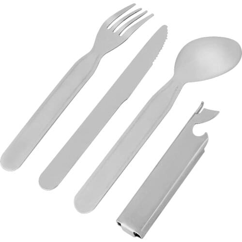 4pcs/set Portable Tableware Outdoor Picnic Utensils Set Stainless Steel Spoon Fork Knife Dinnerware Camping Cooking