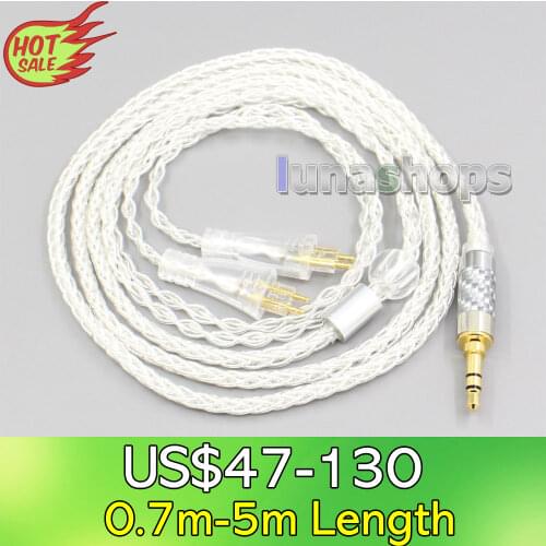 LN006555 2.5mm 4.4mm XLR 3.5mm 8 Core Silver Plated OCC Earphone Cable For FOSTEX TH900 MKII MK2 TH-909 TR-X00 TH-600