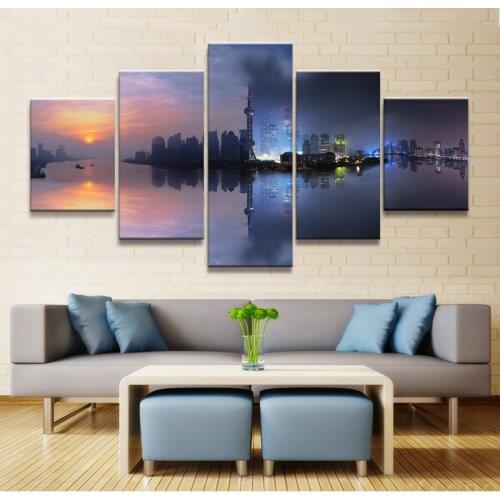 5pcs full square round diy 5d diamond painting Sun Moon City Landscape embroidery diamond Picture mosaic Artworks A2105