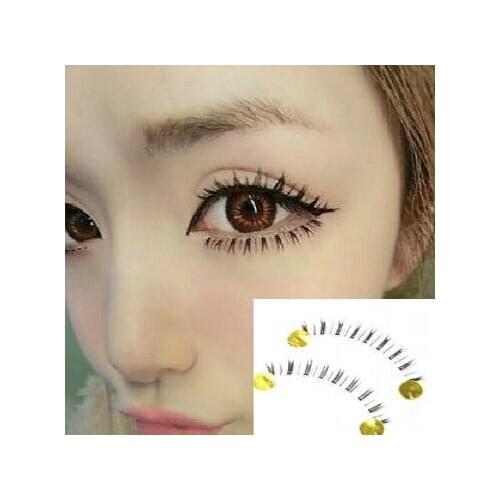 Free shipping hot sale 10Pairs Hand made Low False Eyelashes Natural Long ThickCotton Stem F06 Beauty Health Makeup
