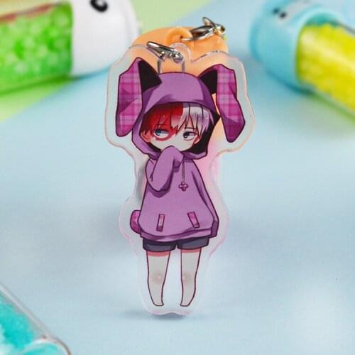 [MYKPOP]My Hero Academia Keyring Todoroki Shouto Cute Action Figure Pendants Decoration for Keys Bags Amine Fans SC20082714