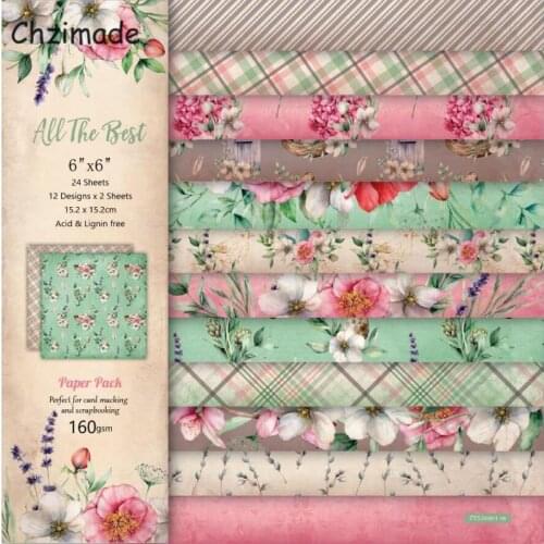 Chzimade 12Sheets/lot Flower Pattern Scrapbooking Paper Pad Pack Decorative For Card Making DIY Background Paper Crafts