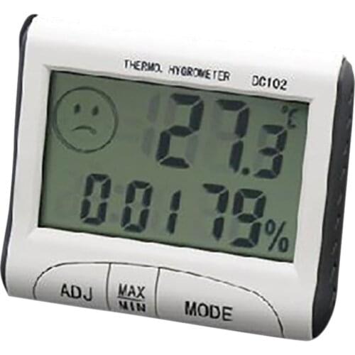 DC102 Mini LCD Digital Indoor Thermometer Hygrometer Temperature Humidity Meter Alarm Clock Desk With Magnetic Stand