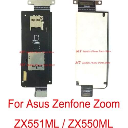 Sim Card Holder Socket Reader Slot Tray Flex Cable For Asus Zenfone Zoom ZX551ML ZX550ML Sim Tray Slot Repair Spare Part