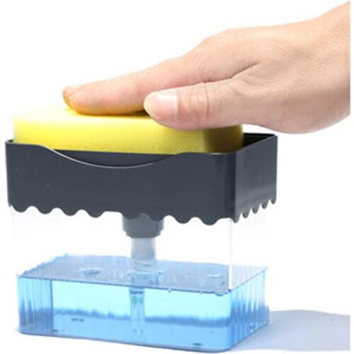Press Soap Dispenser Sponge Detergent Liquid Dispenser Dishwashing Liquid Dispenser Box Press Automatic Soap Dispenser Kitchen