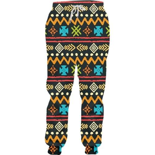 IFPD Loose Long Pants Mens Cool Printed Abstract Totem Pattern 3D Sweatpants Man Hiphop Joggers Pants Sweatwear