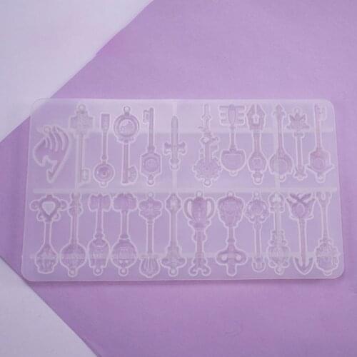Crystal Epoxy Resin Mold Tray Key Pendant Casting Silicone Mould DIY Making Tool M2EA