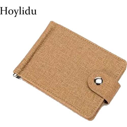 Linen Short Mini Wallet Men Purse Fashion Vintage Small Dollar Hasp Money Bag Mens Wallets Credit Card Holder Male Slim Purses