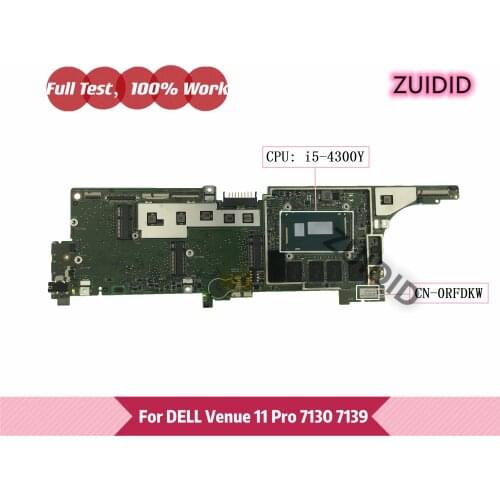 CN-0RFDKW 0RFDKW RFDKW For DELL Venue 11 Pro 7130 7139 Laptop motherboard with I5-4300Y CPU 100% Tested OK