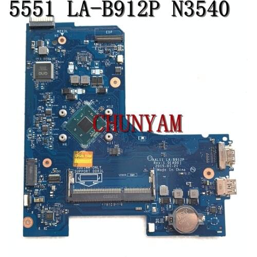 AAL11 LA-B912P FOR DELL INSPIRON 15 5451 5551 Laptop Motherboard N3540 CPU Mainboard NOTEBOOK PC 100%Tested