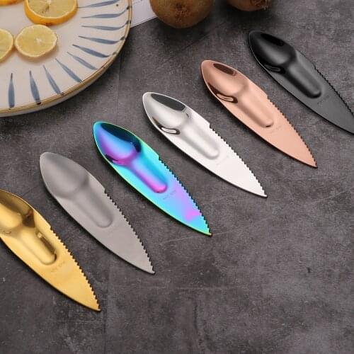 304 Stainless Steel Peel multi-functional kiwi fruit knife spoon divider fruit opener passion fruit opener Drop Shipping