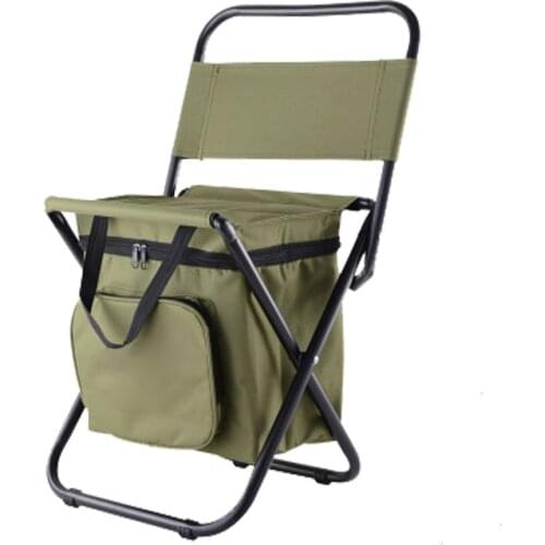 Multi-functional Outdoor Folding Stool Portable Stool With Insulation Package Back Fishing Stool Beach Chairs And Stools 2021
