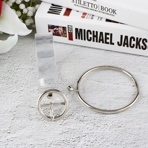 Korean Style Womens Fashion Vintage Designer Metal Loop Pendant Plastic PVC Transparent Clear Waist Belt for Women Men