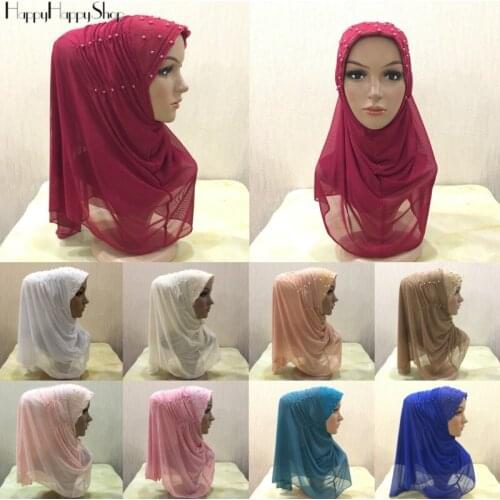 Muslim Women Pleated Headscarf Breathable Headwear Islamic Instant Hijab Cap Shawls Arab Amira Hat Headband Hair Cover Wrap