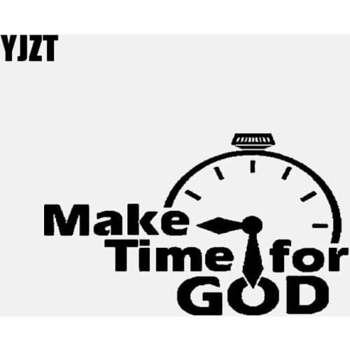 YJZT 15.2CM*9.1CM Make Time for GOD Vinyl Decal Car Sticker Christian Faith Church Religion Bible Love Black/Silver C3-1353
