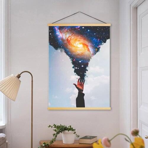 Wall Art Canvas Abstract Photography Pictures Painting Print Poster Solid Wood Hanging Scrolls Home Decoration for Living Room