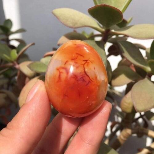 Natural red agate crystal egg reiki healing Madagascar red agate tumbled gemstone yoni egg wholesale as gift