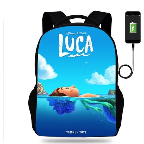 2021 New Disney Luca Men Backpacks Quality Nylon Waterproof Travel Backpacks Cartoon Printed School Bags Mochila Infantil Gifts