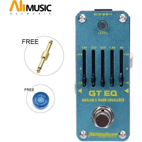 New AROMA AEG-3 GT EQ 5-Band Guitar Equalizer Mini Analogue Effect True Bypass+Free Connector