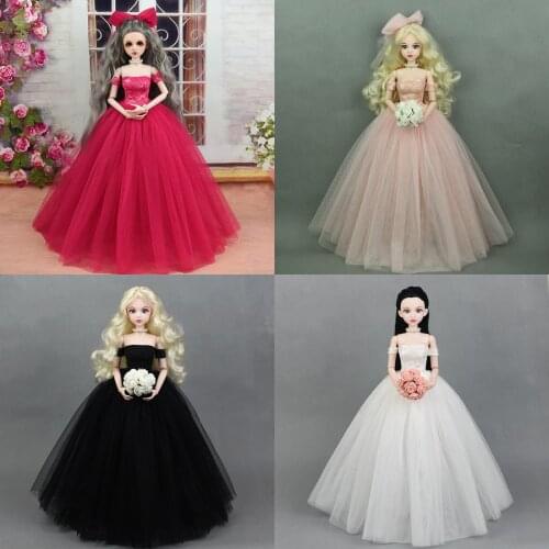 Dress + Veil /2018 New 4 layers Lace Party Dress Evening Gown Bubble skirt Clothing Outfit Accessories For 1/4 BJD Xinyi SD Doll
