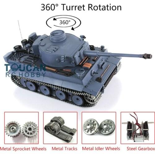Boys Gift 1/16 Heng Long 7.0 Metal German Tiger I RC Tank 3818 W/ 360 Turret TH17241-SMT4