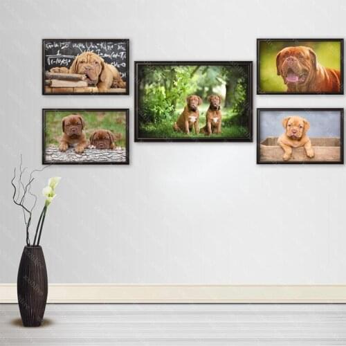 Custom Pet Dog Dogue De Bordeaux Silk Cloth Canvas Poster Home Decoration Wall Art Fabric Poster Print 20x30cm,27x40cm,40x60cm