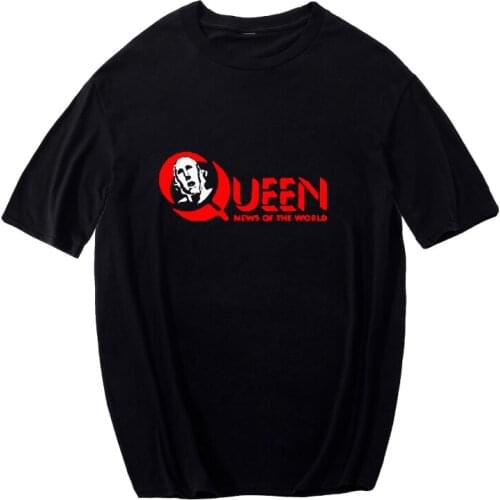 Freddie Mercury The Queen casual t-shirt men loose streetwear 100% cotton hip hop hipstet rock band punk t shirt men clothing