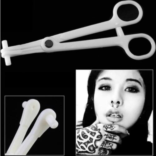 Profession Acrylic Disposable Body Piercing Plier Plastic Clamp Body Ear Lip Navel Nose Tongue Eyebrow Piercing Forcep Tool Set
