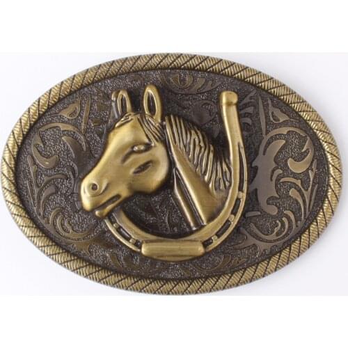 Simple horse head belt buckle horse series super large alloy smooth buckle belt parts self-assembly