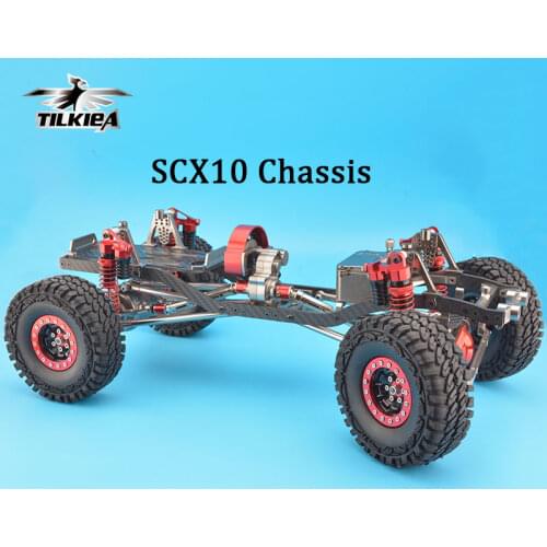 RC CNC Alloy SCX10 Chassis Carbon Frame 1/10 Scale 4WD Rock Crawler Frame Kit Assembled