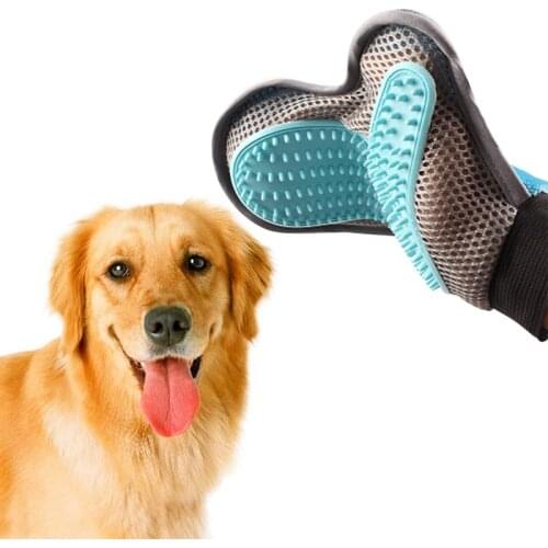 Pet Rubber Glove Dog Cat Grooming Hair Deshedding Brush Comb Pet Hair Removal Hand Gloves Double-side Cleaning Massage Comb
