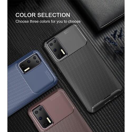 Siliocne Carbon Fiber Case Phone Cover For Huawei P40 Lite 4G Cover Soft Bumper For Huawei P30 P40 Lite E 4G 5G P30 P40 Pro Plus