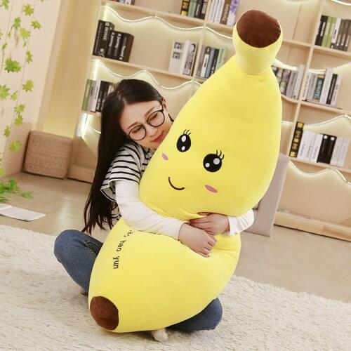 Cuddly realistic fruit banana plush pillow large stuffed cartoon yellow banana toy doll for children gift 47inch 120cm