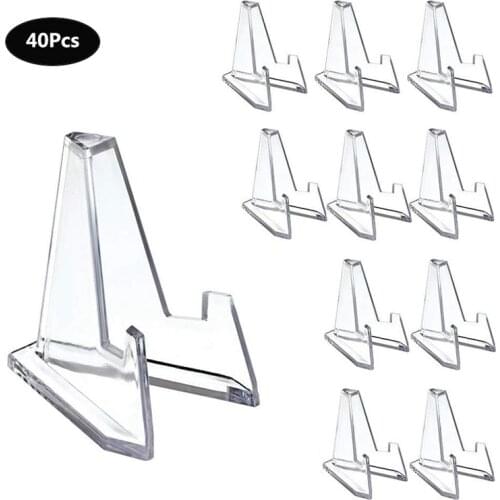 40Pcs Commemorative Coin Display Rack, Decorative Bracket for Ancient Coins, Triple-Cornered Display Rack, Coin Rack