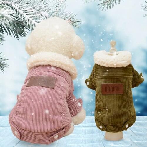 Thicken Dog Jacket Dog Clothes for Small Dogs Pet Coat Warm Winter Puppy Clothing Yorkies Chihuahua Corduroy Clothes 12cy50S2