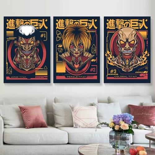 Janpnese Anime Attack on Titan Canvas Painting Creative Posters and Prints Living Room Decor Kids Bedroom Decor Wall Art Picture