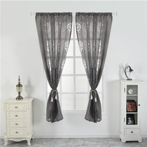 Lantern Cut Flower Curtain Print Bedroom Living Room Half Blackout Curtain Drapes White Black Grey Brown Multiple Color Options