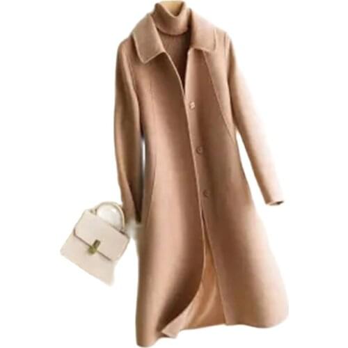 Women Mid-Length Casual Woolen Coat Jacket 2021Female Spring, Autumn And Winter New Coat Womens Korean Student Suit Collar A577