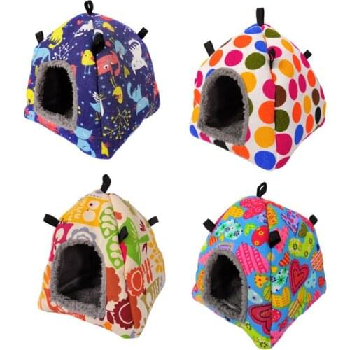 Winter Warm Bird Nest House Hanging Hammock Bed Toy for Pet Parrot Cockatiel Conure Lovebird Cage Stand Perch