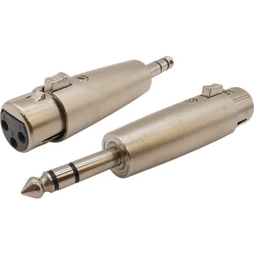 2Pcs 6.5mm Male Plug to 3 Pin XLR Female Jack Audio Nickel plated Stereo Adapter Microphone Speaker Cable Connector